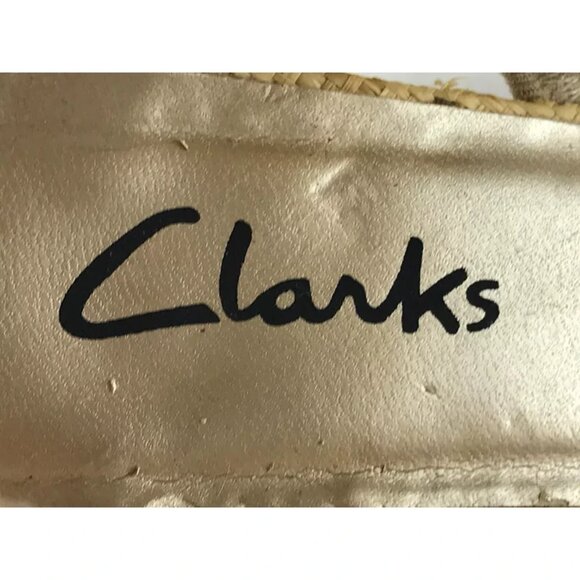 Clarks‎ Womens Light Brown Open Toe Slip On Wedge Slingback Heel Size US 4 - Picture 8 of 9